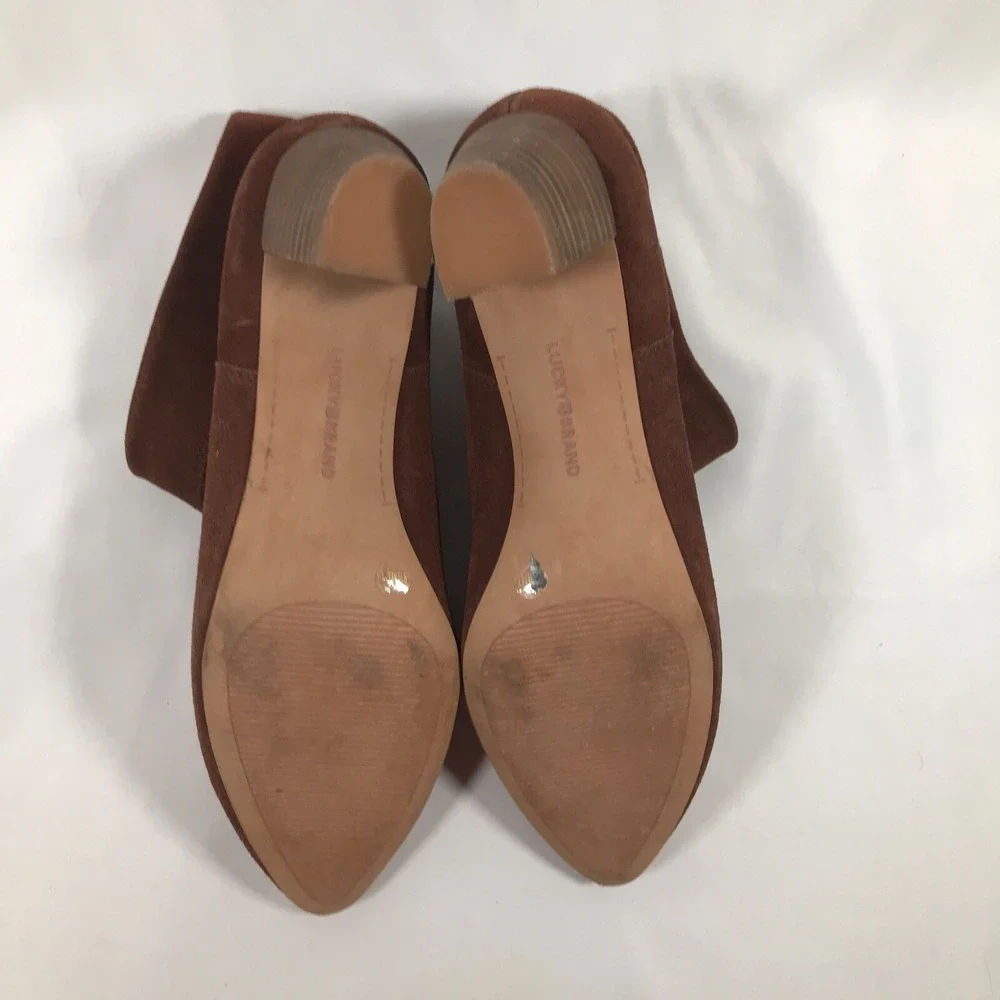 Lucky‎ Brand Womens Suede Ankle Boots M/41 Brown Leather Upper Zaprika Size 9.5
